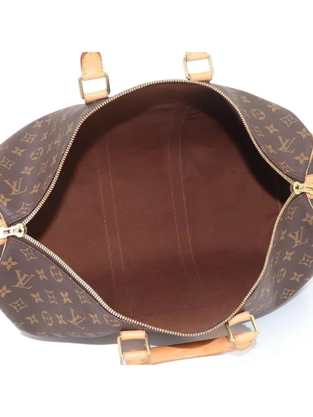 Louis Vuitton Monogram Keepall 45 Boston Bag Brown